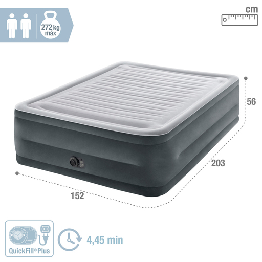 Colchón Hinchable Intex Dura-beam Deluxe Confort-peluche 152x203x56 Cm