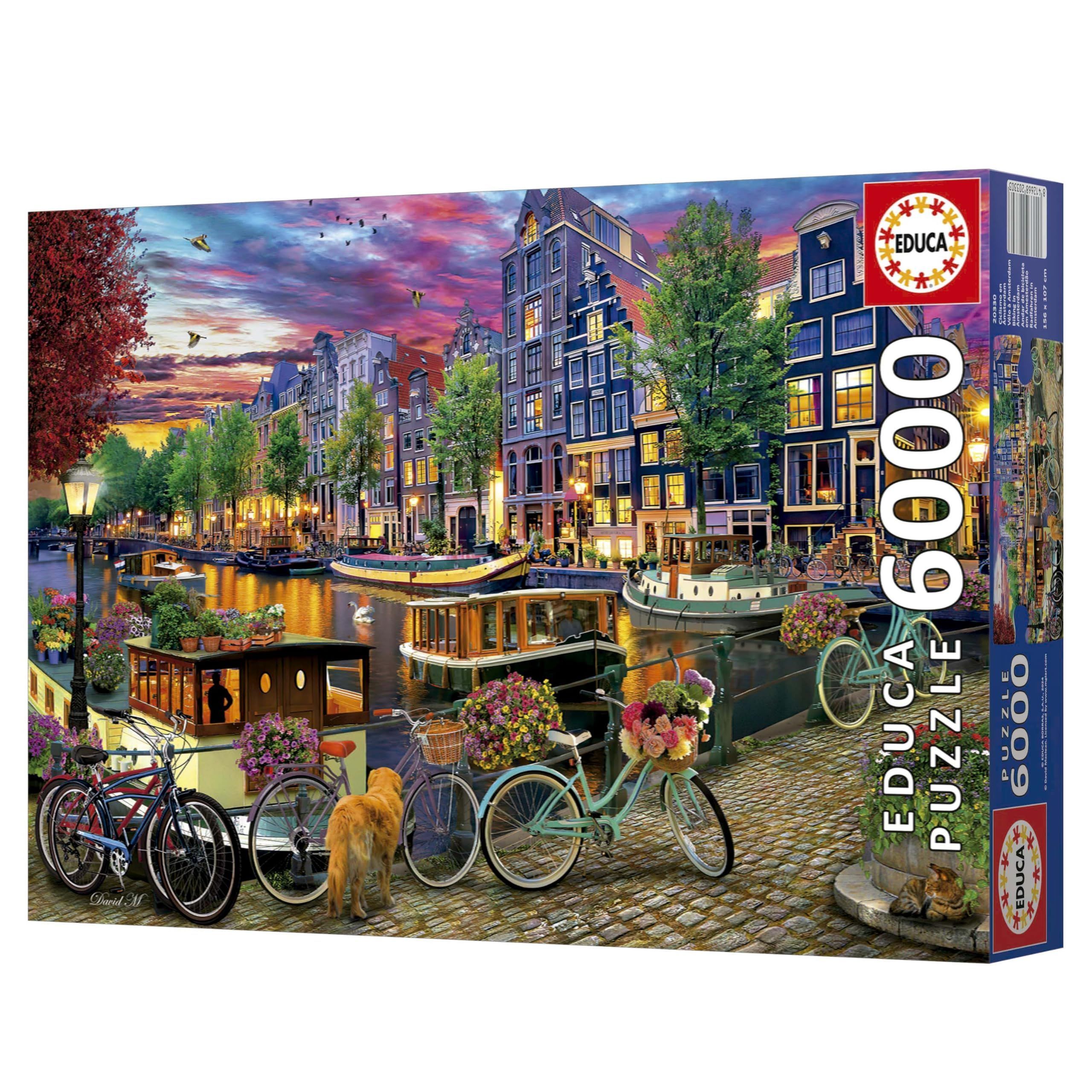 Puzzle - EDUCA - Bicicletas en Ámsterdam - 6000 piezas - 156 x 107 cm - A partir de 15 años