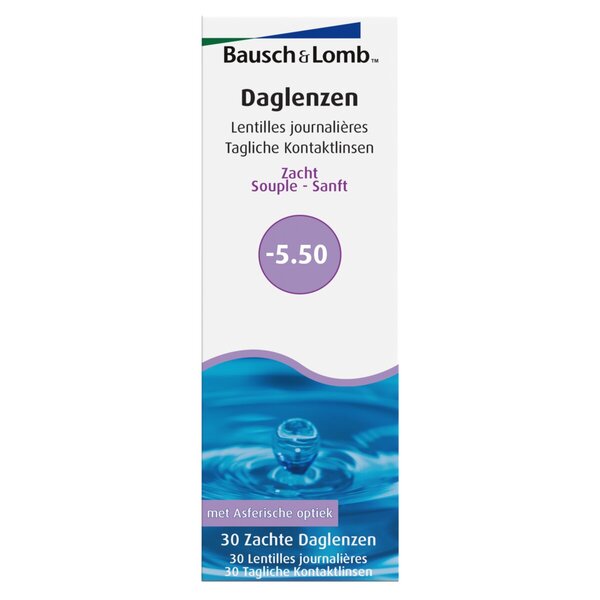 Lentile de contact moi zilnice Bausch + Lomb -5.50<br>Dispozitiv medical - 30 bucăți