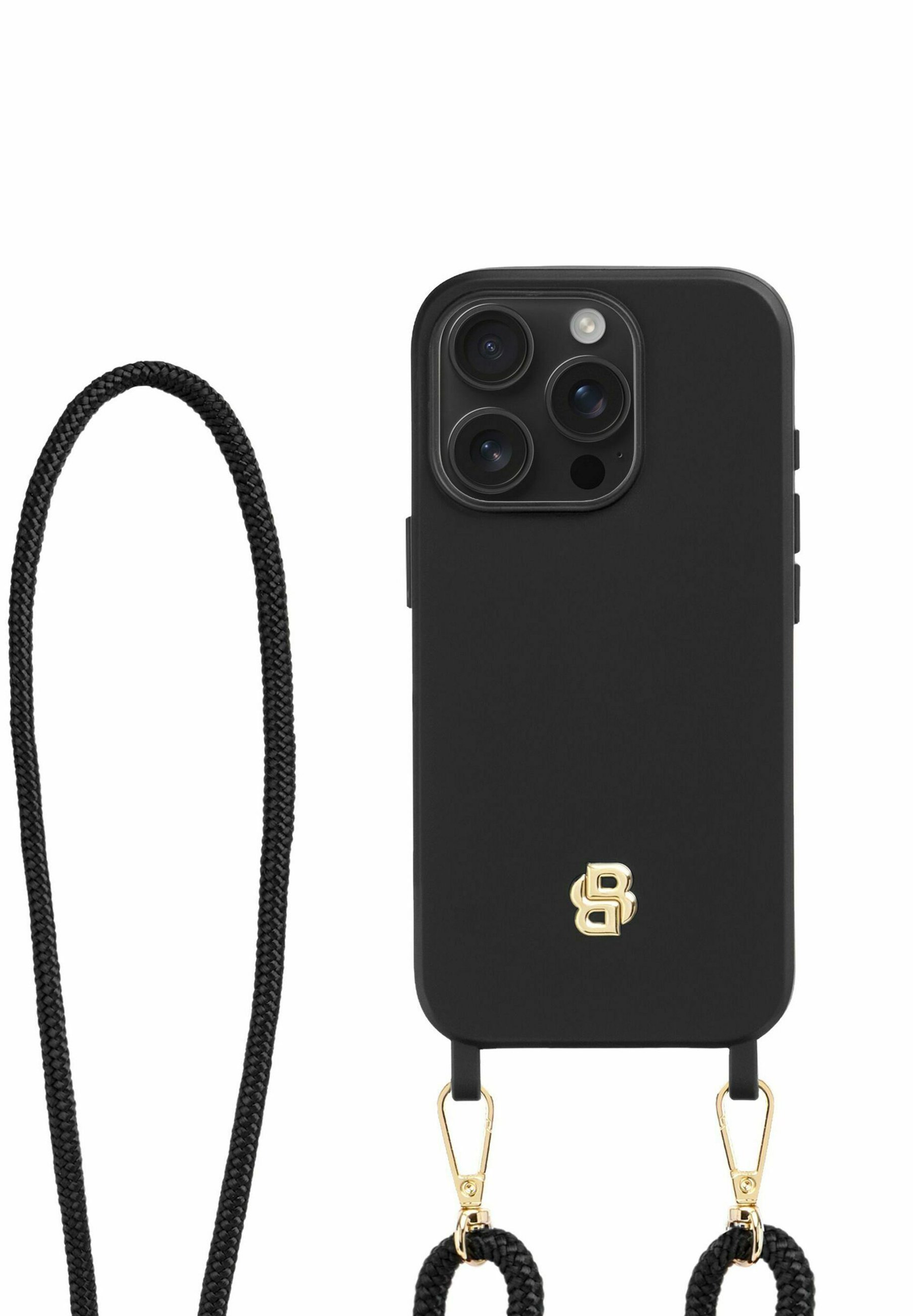 BOSS DOUBLE VOOR IPHONE 16 PRO - Telefoonhoesje - zwart/goud