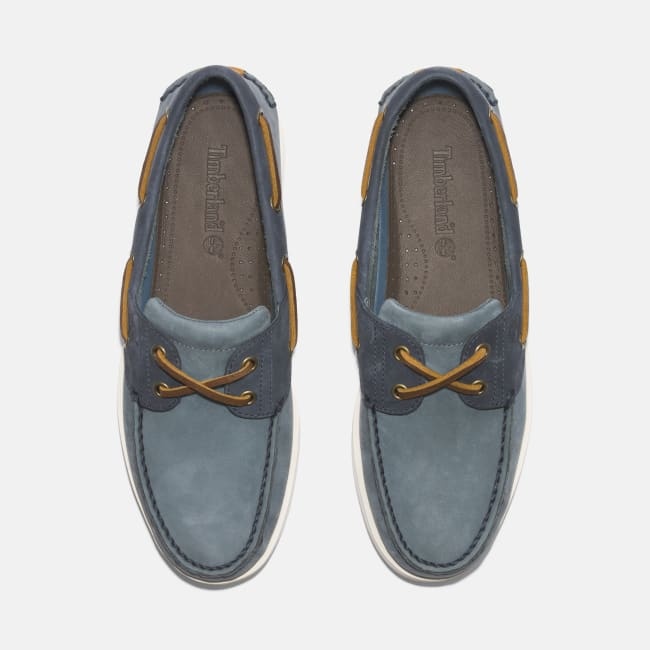 Scarpa da Barca in Pelle Classic da Uomo in Blu                medio