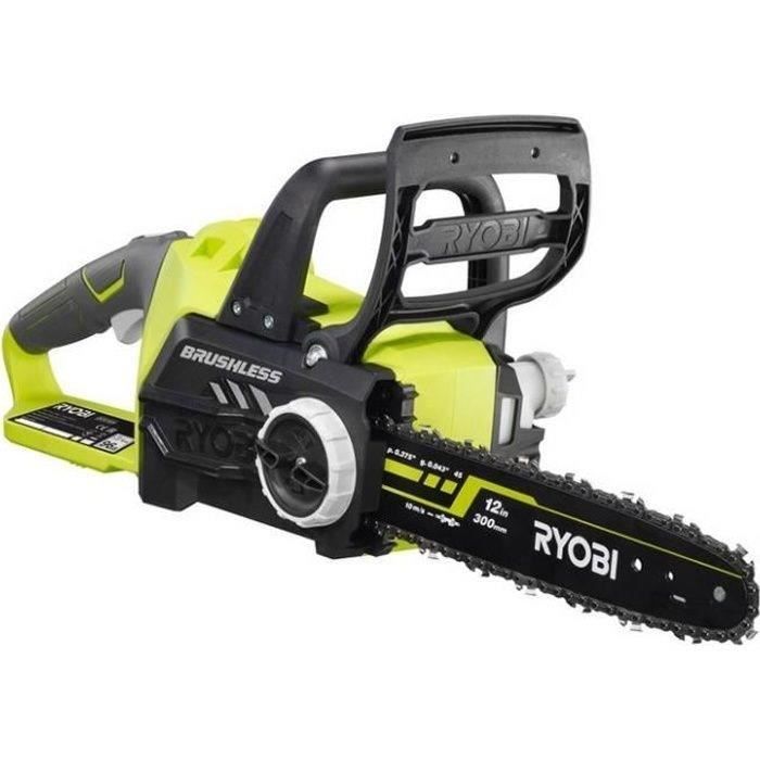RYOBI - 18V ONE+ Kettensäge, bürstenlos, 30 cm Schwert, 10 m/s + 1 x 4 Ah Akku & Ladegerät - OCS1830 + RC18120B-140X