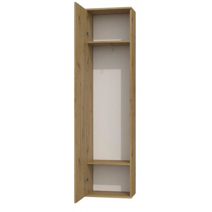 ATARA | Armoire d’entrée avec grand miroir | 180x50x35 cm | Deux étagères + porte-cintres à l’intérieur | Meubles d’entrée