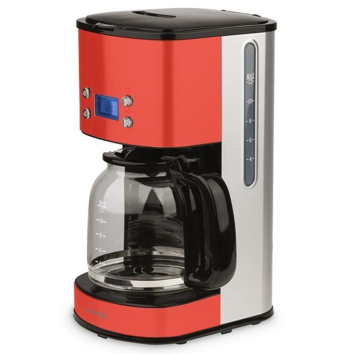 H.KOENIG MG30 Programmable Filter Coffee Maker, Red - 12/20 Cups - Automatic Shut-Off