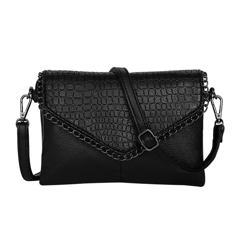 Nuova borsa a tracolla nera in pelle di alligatore 2019, borse da donna, borsetta di alta qualità, borse firmate, due misure, pelle PU, moda