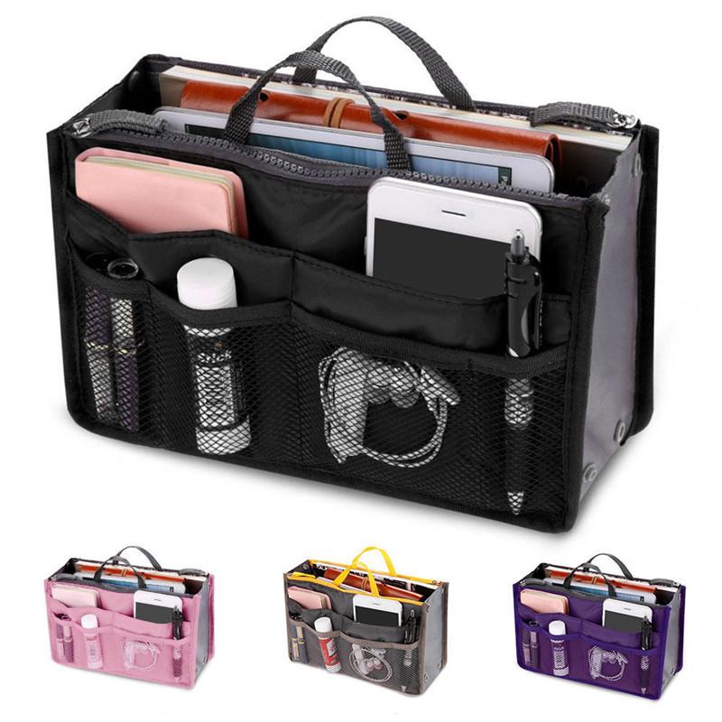 Sac à main pliable pour femme, sac de voyage avec grande capacité, doublure intérieure, pochette de rangement, sac pour femme