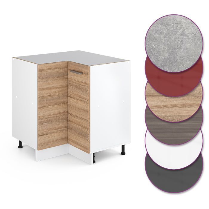 Mueble esquinero Vicco R-Line de 75,6 cm sin madera tratada a presión, color blanco Sonoma 29732