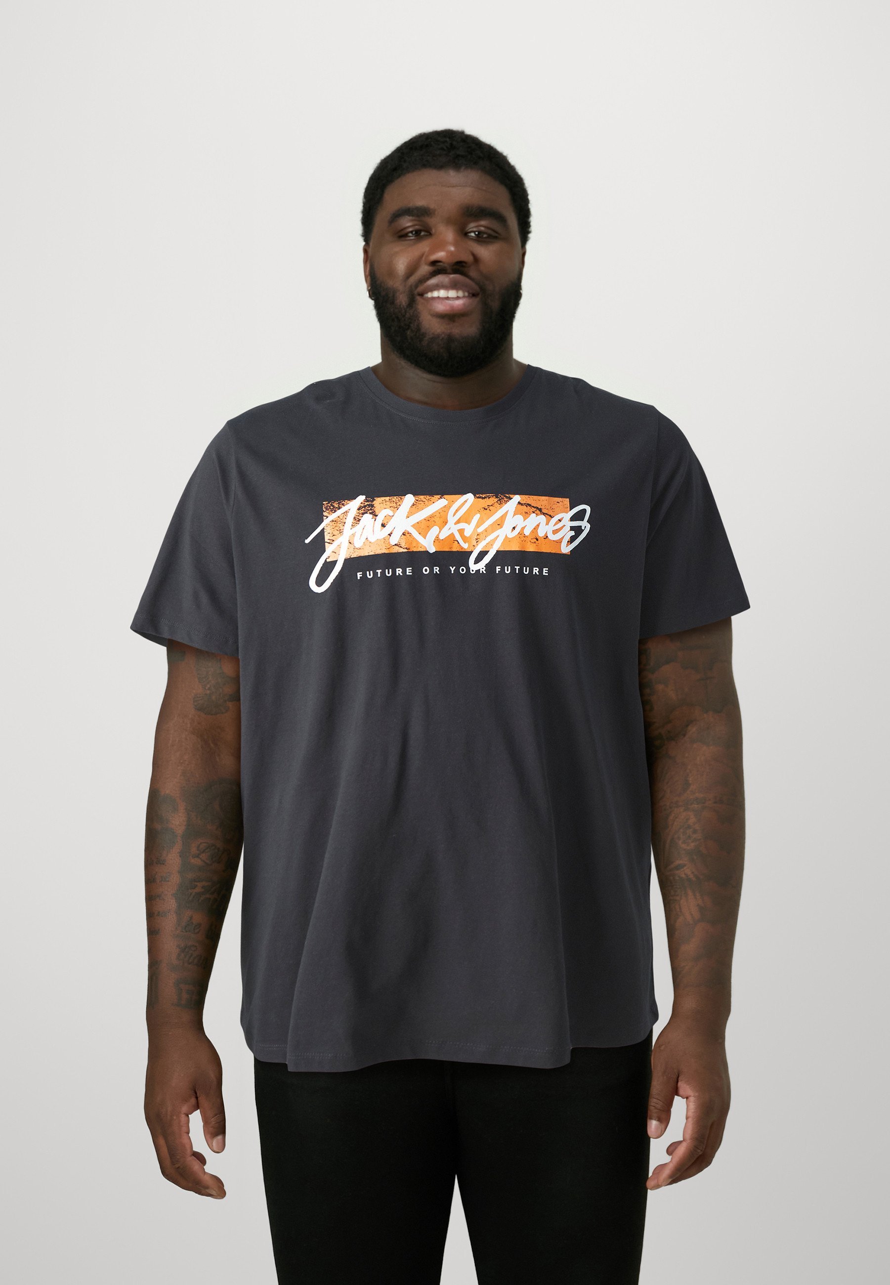 Jack & Jones JJTILEY JJNOLAN TEE CREW 5-PACK - T-shirt met print - marineblauw/wit/zwart
