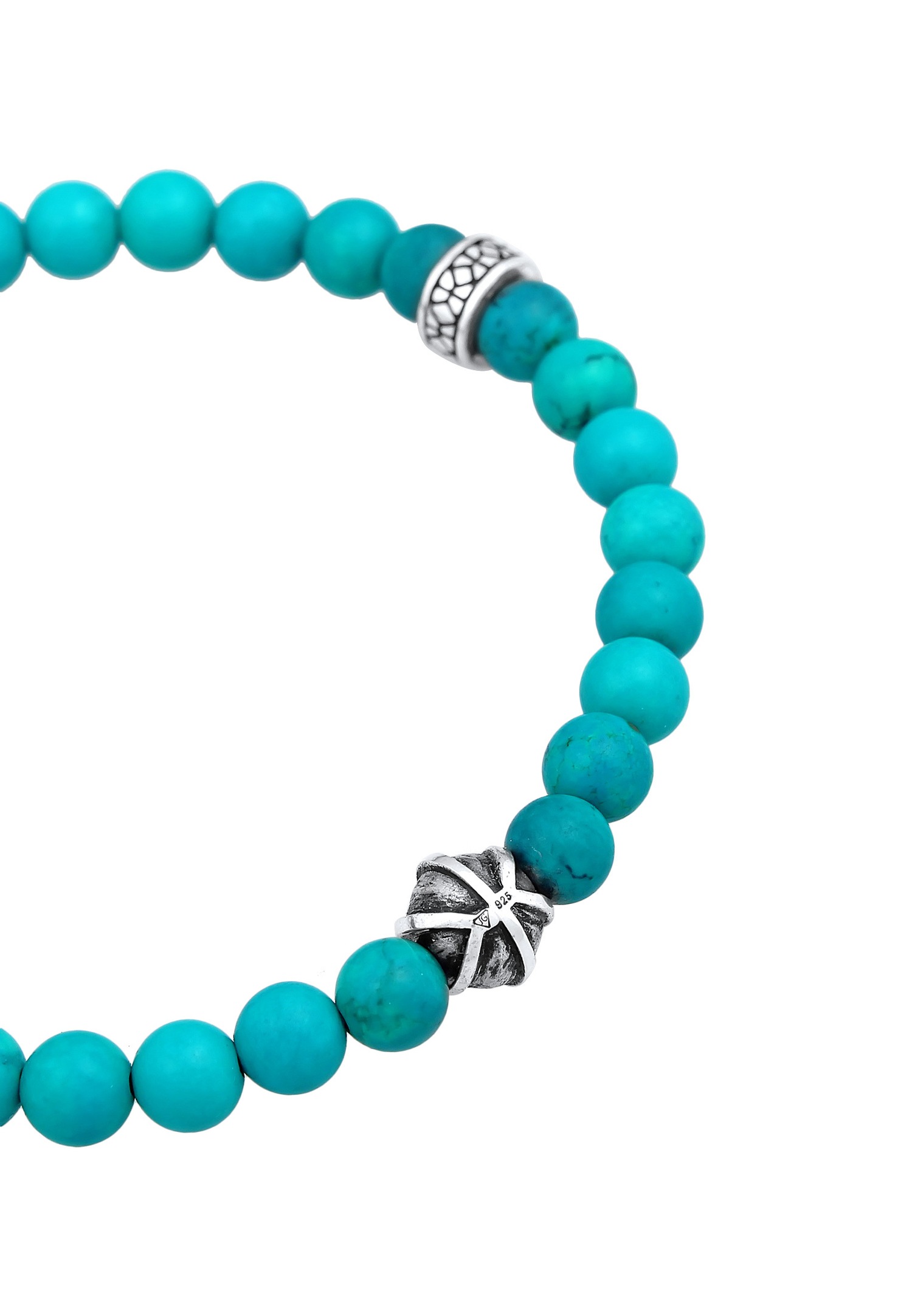 KUZZOI Hommes perles avec Howlite en argent sterling 925