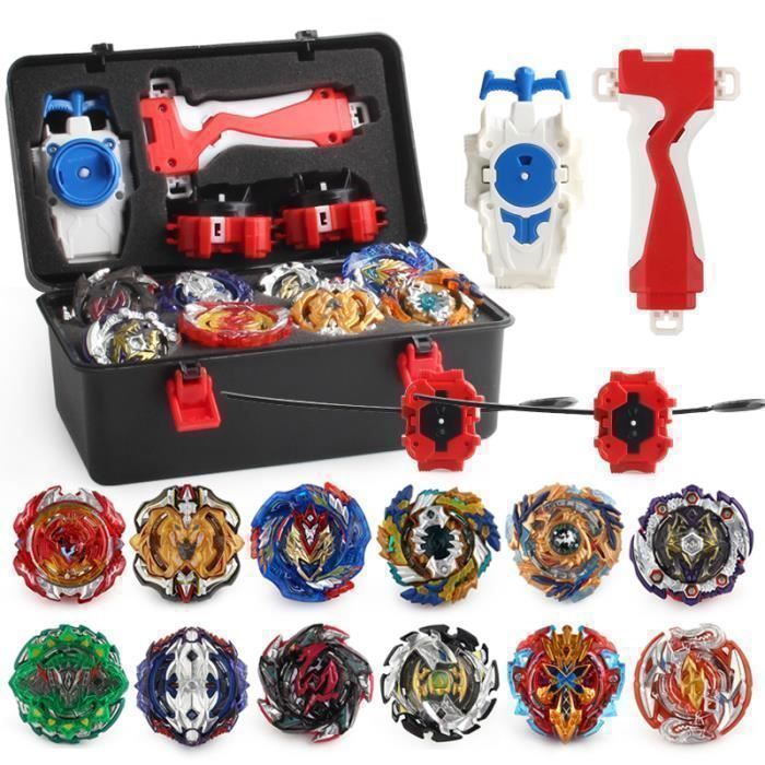 Kit de 12 toupies - KAKOO - Toupies d'éveil - Turbo explosif - 3 lanceurs - Jouet classique