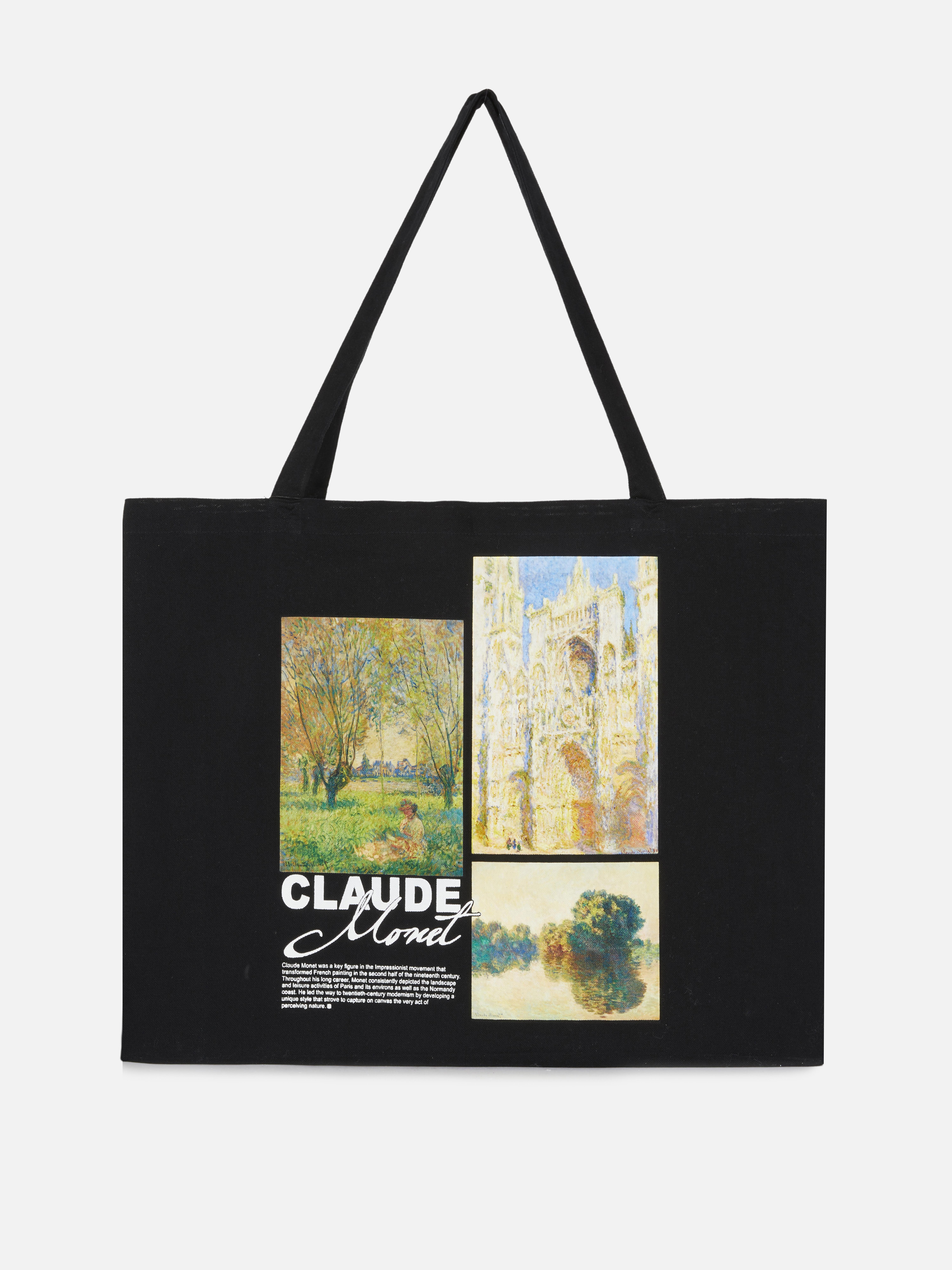 Geantă tote XL Claude Monet O geantă extra-mare din pânză cu două curele de umăr și un imprimeu Monet