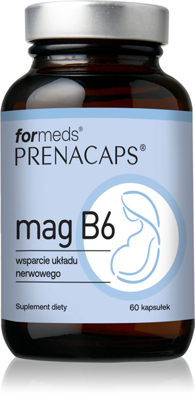 Formované kapsle Prenacaps Mag B6, doplněk stravy, pro účinné doplňování hořčíku