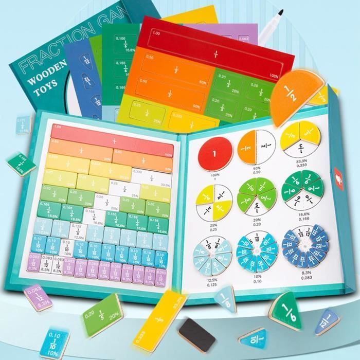 Lernspiel – Magnetisches Bruchrechenbuch – Mehrfarbig – Ab 6 Jahren – Für drinnen – Unisex