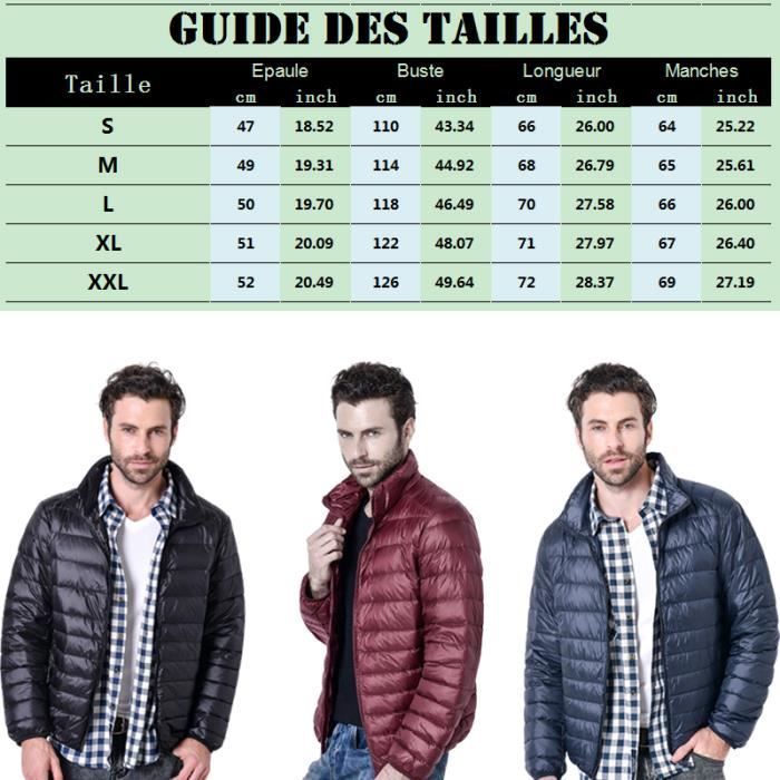Chaqueta acolchada para hombre, chaqueta acolchada de manga larga con cuello alto y cremallera, chaqueta de plumas cálida para entretiempo (otoño e invierno) - Negra