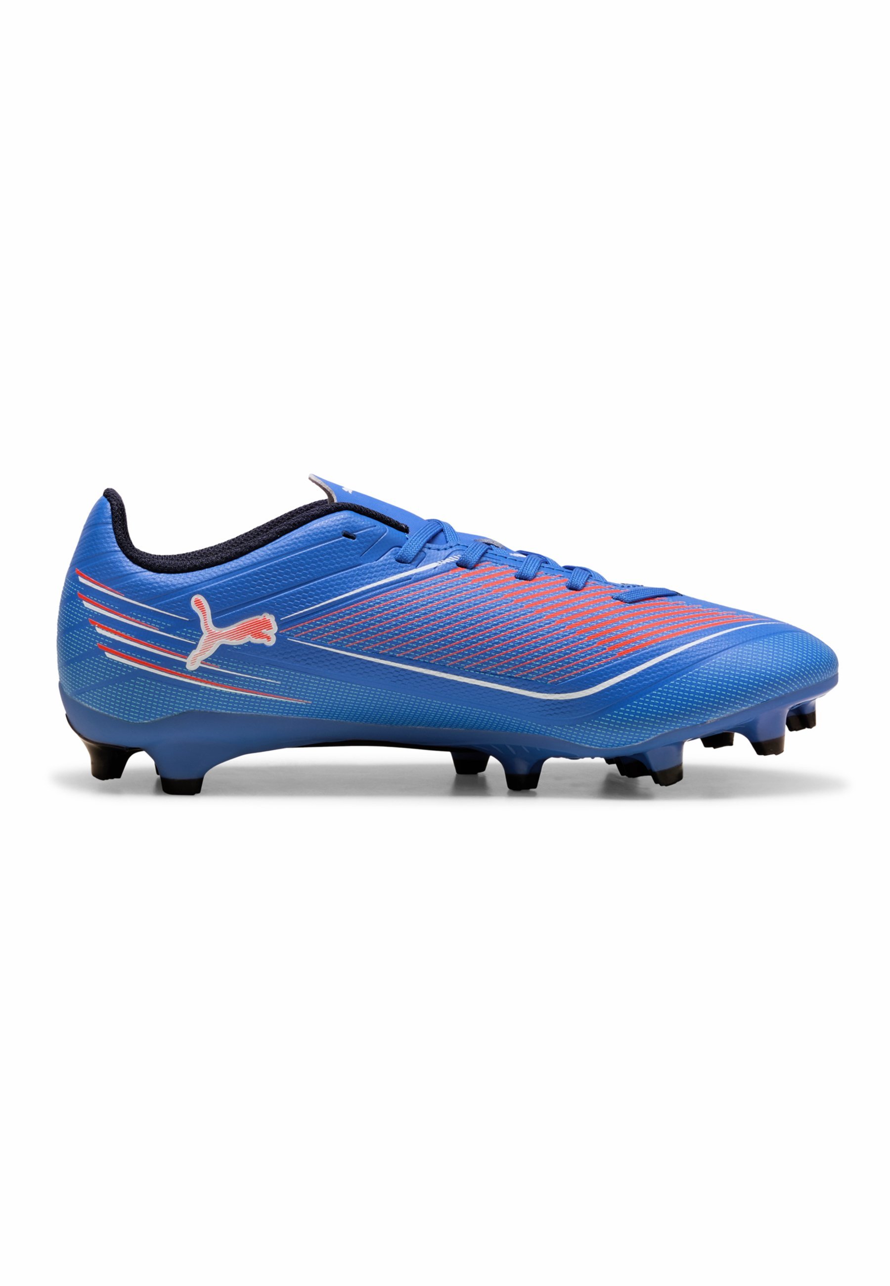 Puma ULTRA 6 PLAY - Scarpe da calcio per terreni compatti - blu ultra-bianco-rosso fosforescente