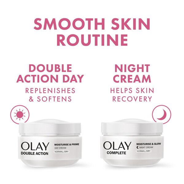 Olay Double Action dienas krēms un bāze<br>50ml - normālai un sausai ādai