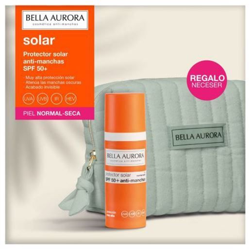 Apsauginis kremas nuo saulės nuo tamsių dėmių SPF 50 normaliai ir sausai odai. Nemokamas kosmetinis maišelis. Veido apsauga.