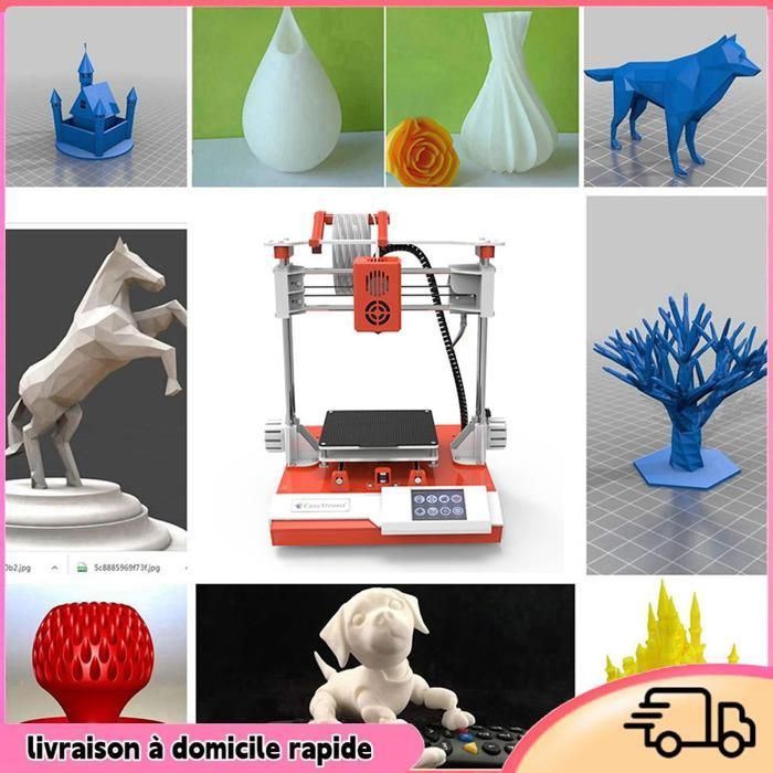 Dilwe EasyThreed K6 3D Printer, FDM 3D Printer, Desktop Printing Machine, 100 x 100 x 100 mm, Computer Printer, EU-compliant