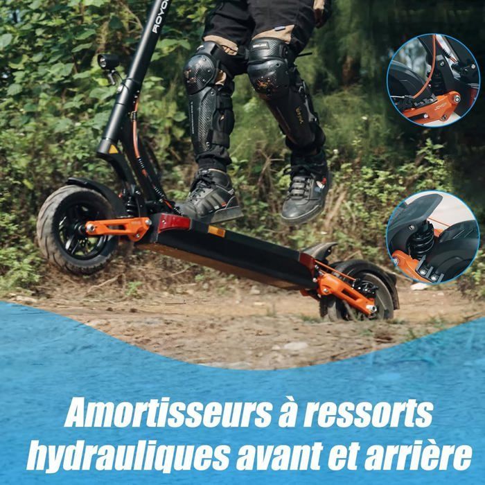 Joyor T10 - Patinete Elétrico - 2000 W - Rodas de 10 polegadas - Bateria de 60 V 18 Ah - Velocidade máxima de 60 km/h - Autonomia de 75 km.