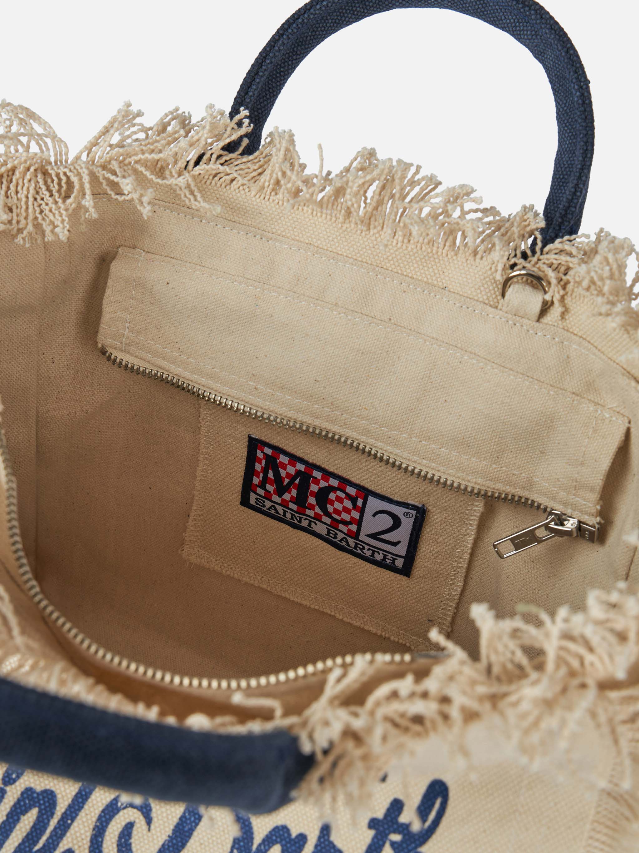 Colette-tas van gebroken wit katoenen canvas