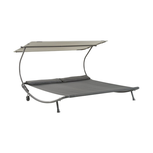 Dvojité lehátko se slunečníkem
