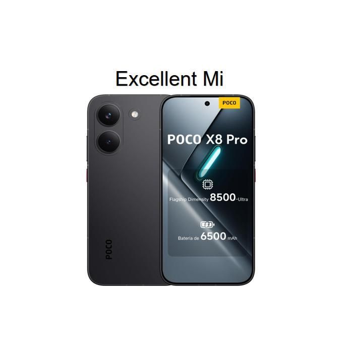Smartphone POCO X8 Pro 8+256GB Nero - Venduto da Excellent Mi - Versione Europea - Senza Caricabatterie - Nuovo