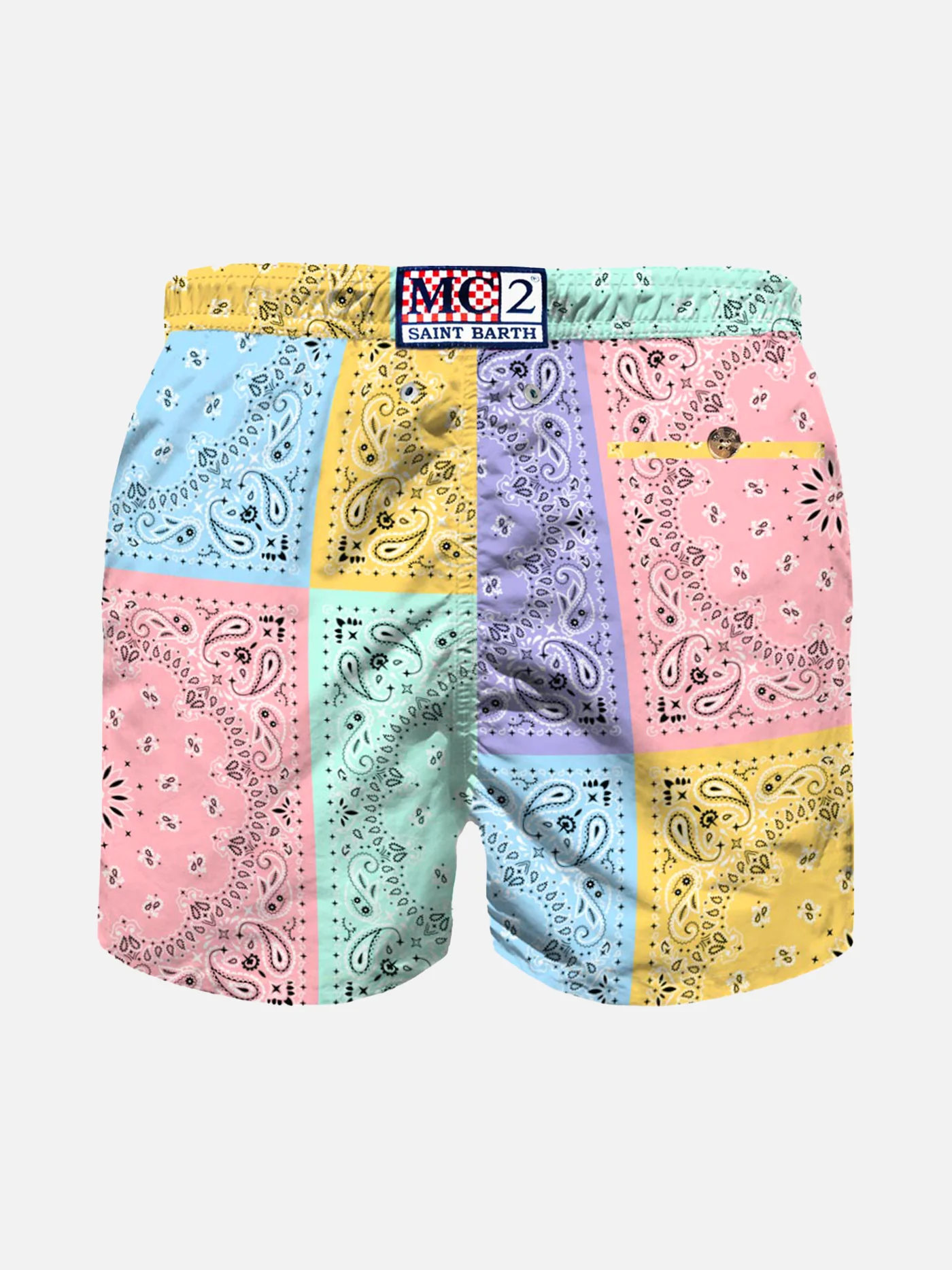 Traje de baño para niño con estampado de bandana multicolor
