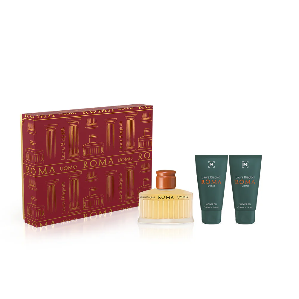 Roma Uomo COFANETTO  Roma Uomo Stylised  – Eau de Toilette + Shower Gel - Cofanetto Profumo Uomo, Eau de Toilette, Bagno e Doccia