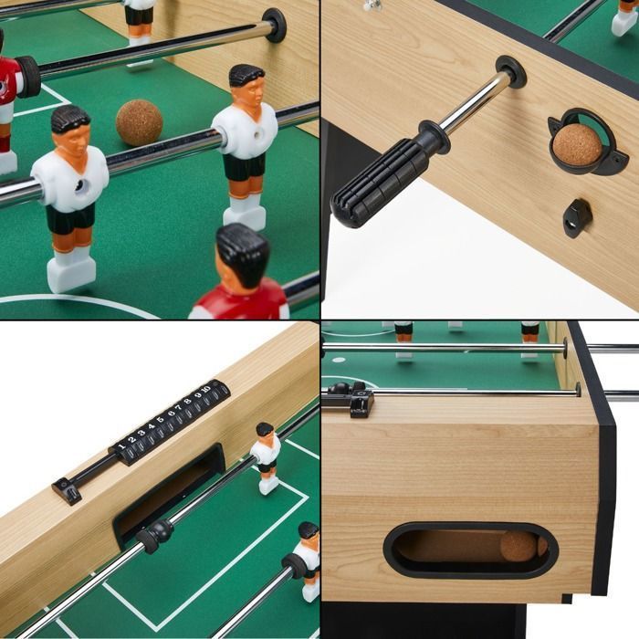 Tavolo da gioco pieghevole multi-gioco 4 in 1 KANGUI per ragazzi: calcio balilla, biliardo, ping pong, hockey.