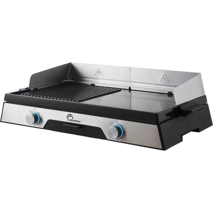 Plancha eléctrica LITTLE BALANCE - 8735 - Superficie de cocción de 50x30 cm - Revestimiento microcerámico sin PFAS - 2200 W