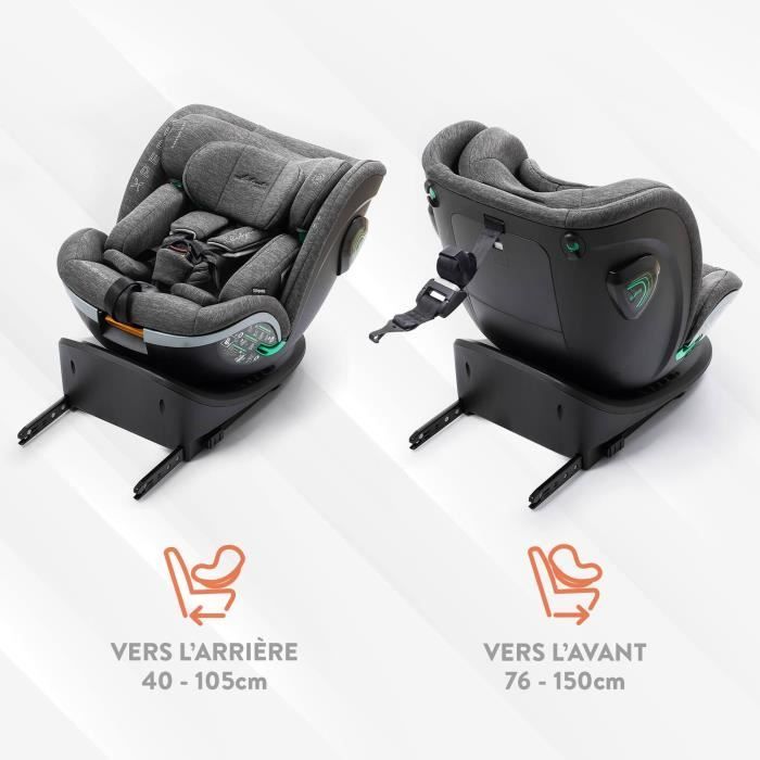 Silla de coche BABYAUTO XPERTA GRIS DOBBY - Desde el nacimiento hasta los 12 años - 0-36 kg - I-Size - ISOFIX - Giro de 360° - ECE R129
