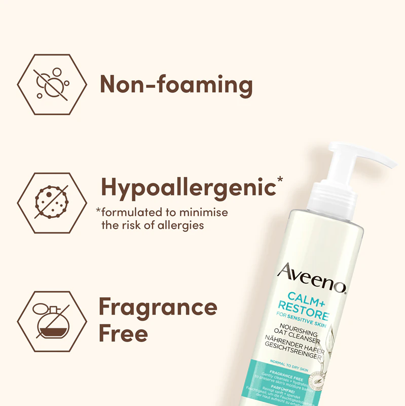 Aveeno Calm + Restore Reinigende Gezichtsgel voor de Gevoelige Huid