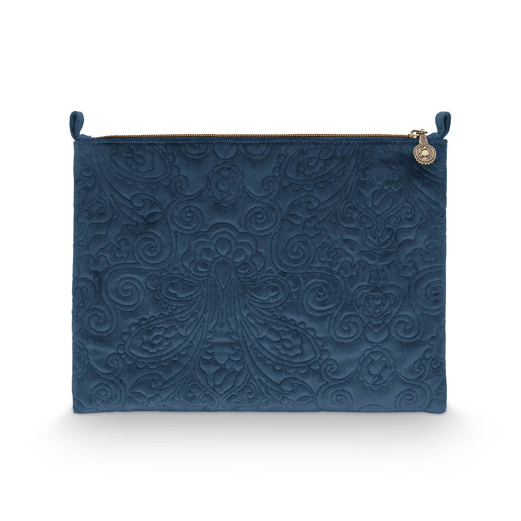ПИП Студио плишана козметичка торба, модел Quiltey Days, плава – 30 x 22 x 1 цм