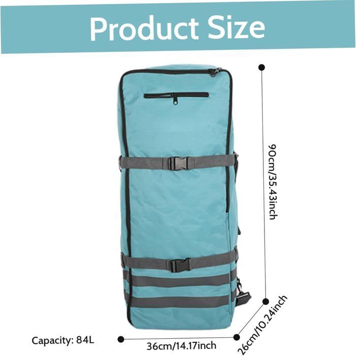 Sac pour paddle, sac à bandoulière, sac pour pagaie de kayak en nylon (avec boucle de ceinture), sac de surf portable à fermetu...