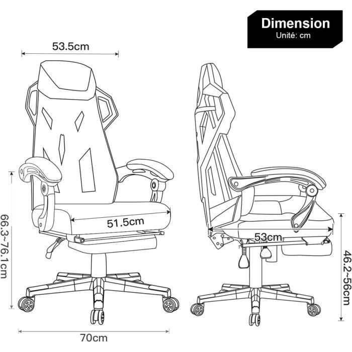 Sedia da ufficio ergonomica, sedia da gaming, stile tecnologico, braccioli sincronizzati, regolabile in altezza (bianca)