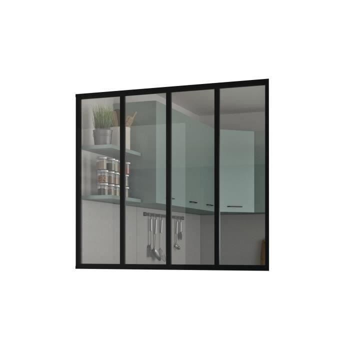 Kit de cobertura fixa de vidro - OPTIMUM - Alumínio - 4 painéis - A117 x L135,5 cm - Preto
