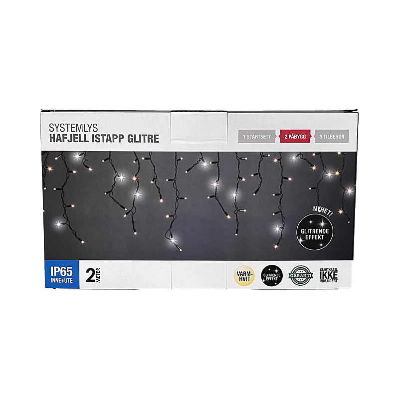 Home Icicle 100 LED 2 m, blinkande, utanpåliggande Hafjell