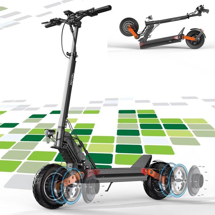 JOYOR S8S - Trottinette électrique - Deux moteurs 1200W - batterie 48V 26Ah - Max 55km/h - Autonomie 75km -10'' pneus  - Noir