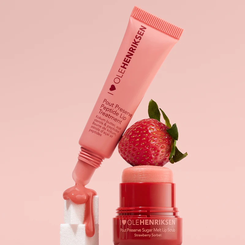 OLEHENRIKSEN Pout Preserve Sugar Melt šveičiamasis lūpų šveitiklis, šveičiamasis cukrus, ut