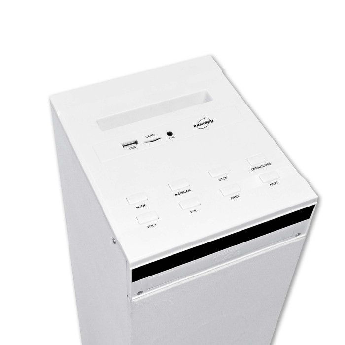 Tour de son blanche avec lecteur CD, Bluetooth, FM et USB, 60W + télécommande