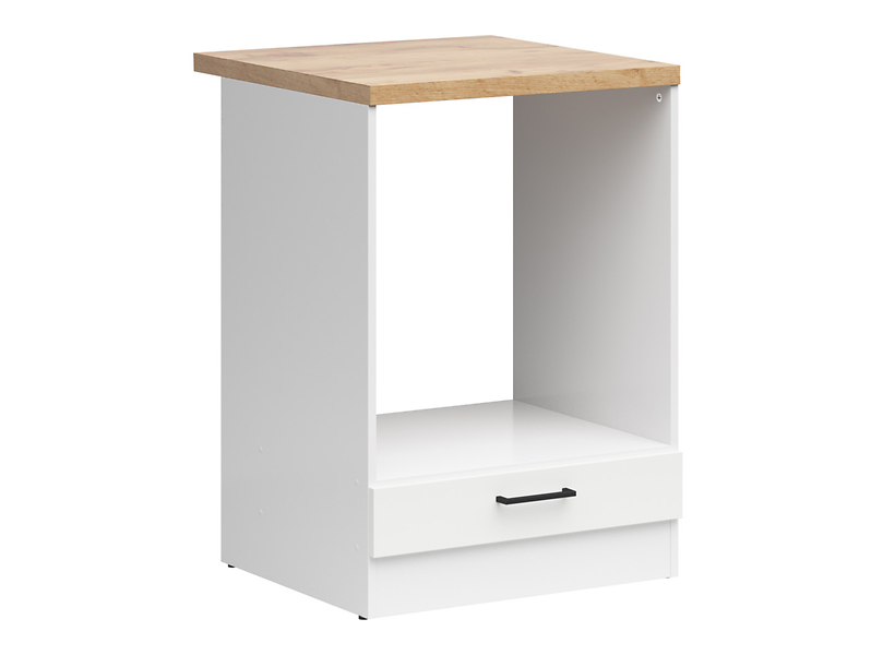 Szafka kuchenna pod zabudowę piekarnika Junona Line 60 cm kredowy połysk z blatem