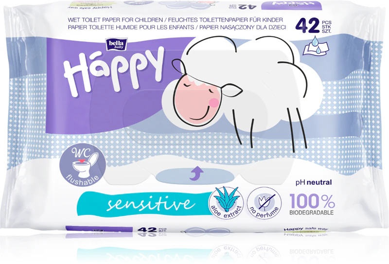 BELLA Baby Happy Sensitive mitrināts tualetes papīrs bērniem