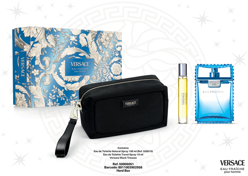 Conjunto de presente Versace Eau Fraîche para homens