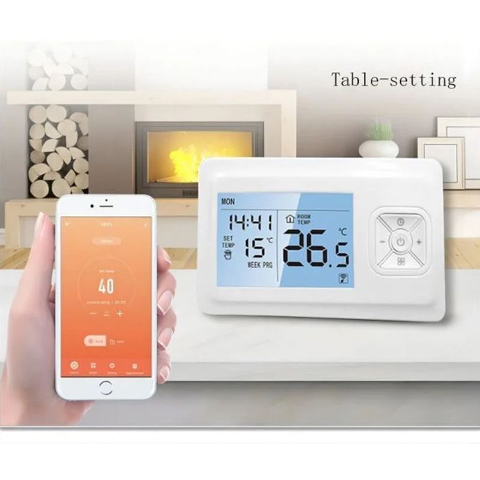 Wireless Smart Thermostat, WiFi Smart Thermostat, Programmable Gas Boiler Thermostat, Voice Control