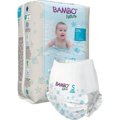 Bambo Nature Badebukser Sensitiv Hud S 7-12 kg Babybleier 12 enheter 12 enheter