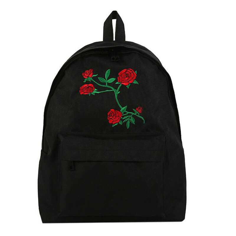 Sac à dos en toile pour femme, motif floral, sac d'écolière antivol, sac de voyage multifonctionnel Mochila X719H