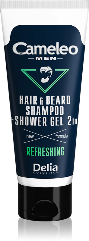 Shampoo e gel de banho Delia Cosmetics Cameleo Men para cabelo, barba e corpo.
