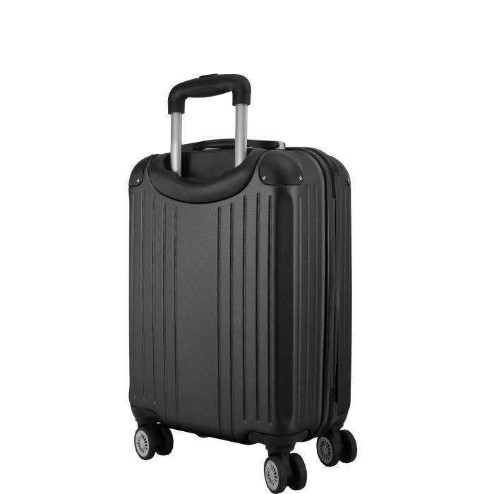 VIDA VR610B Hard Shell Suitcase with Double Wheels - Excellent Value (Black, S - Small - 40L - 54x34x22cm - 2.3kg)