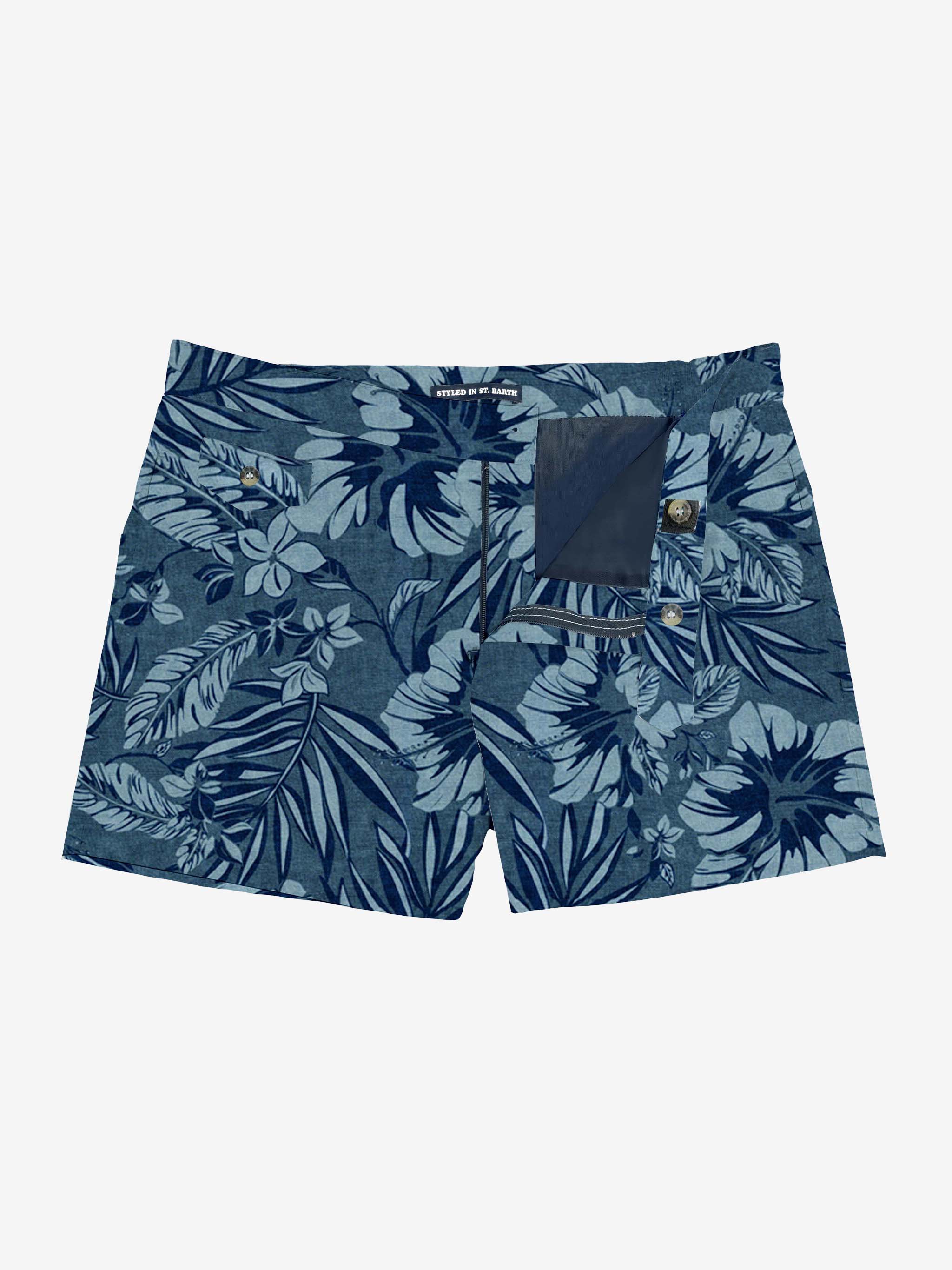 Zwempak voor heren met tropische print