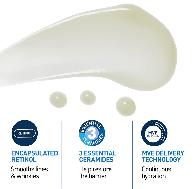 CeraVe Skin Renewing Retinol Serum pretgrumbu serums ar retinolu, kas atjauno ādas aizsargbarjeru